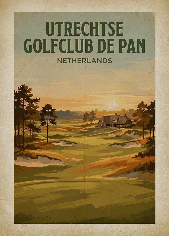 Utrechtse Golfclub De Pan Vintage Poster