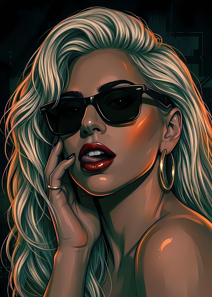 Glamorous Woman with Sunglasses