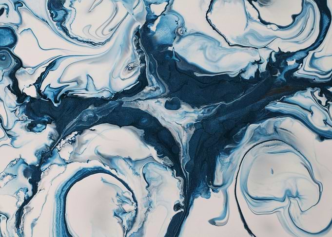 Abstract Blue and White Swirls