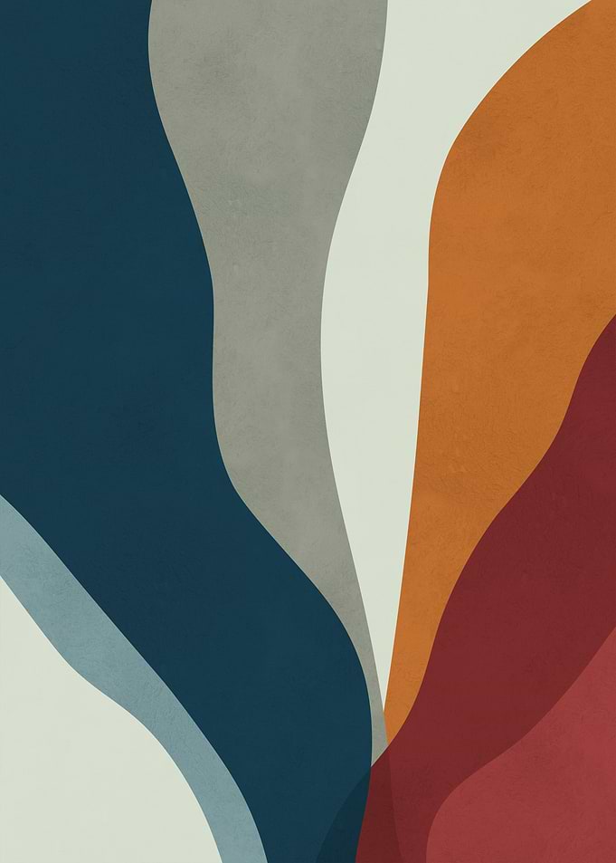 Abstract Wavy Color Blocks