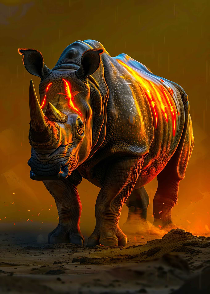 Fiery Rhino Charging