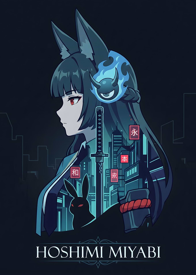 Zenless Zone Zero Hoshimi Miyabi Anime Character Art