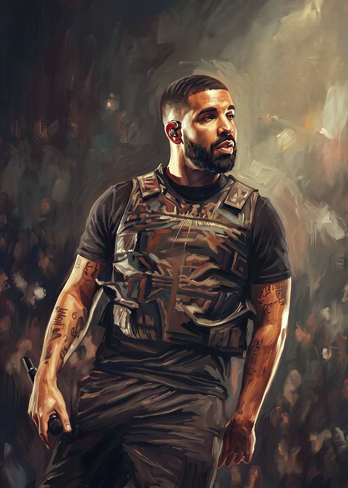 Drake in Tactical Vest Painting