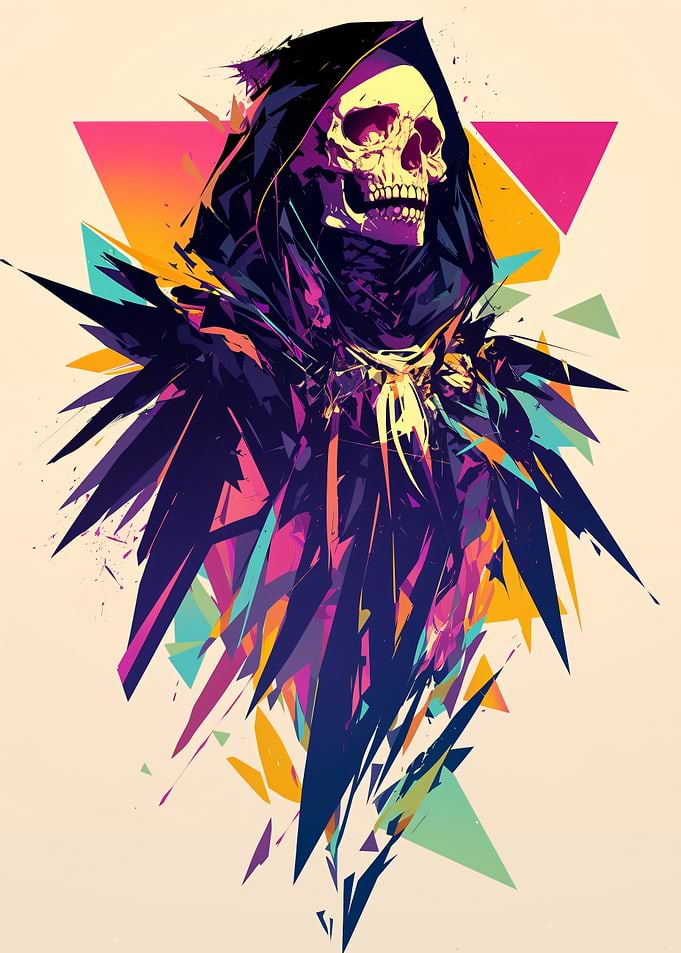 Grim Reaper Abstract Art