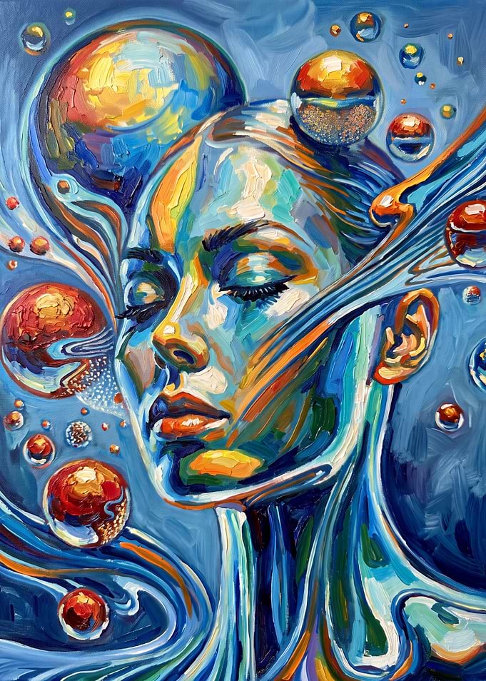 Surreal Portrait of a Woman in Water
