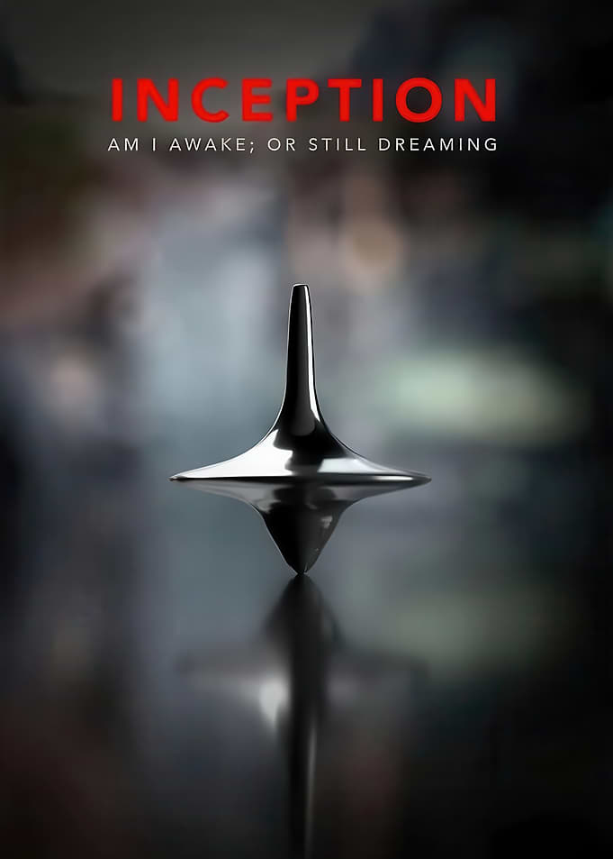 Inception movie poster with spinning top
