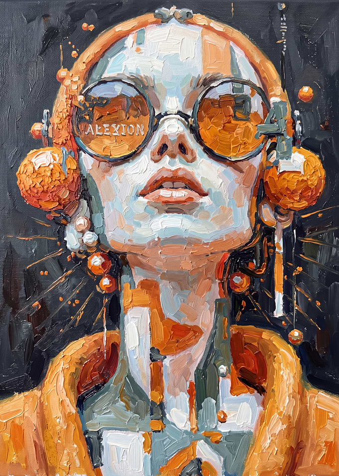 Portrait of a Woman with Orange Accents