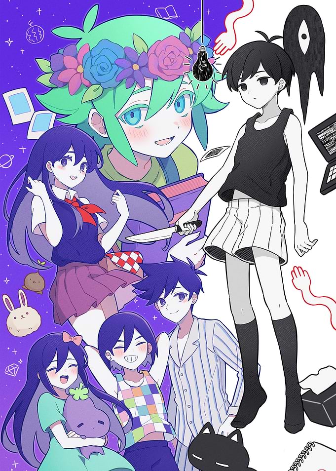 Omori Characters in a Dreamlike Setting