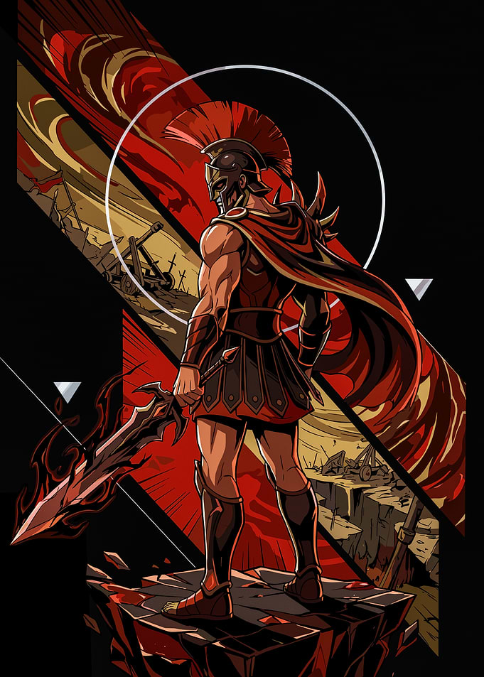 Warrior with Flaming Sword
