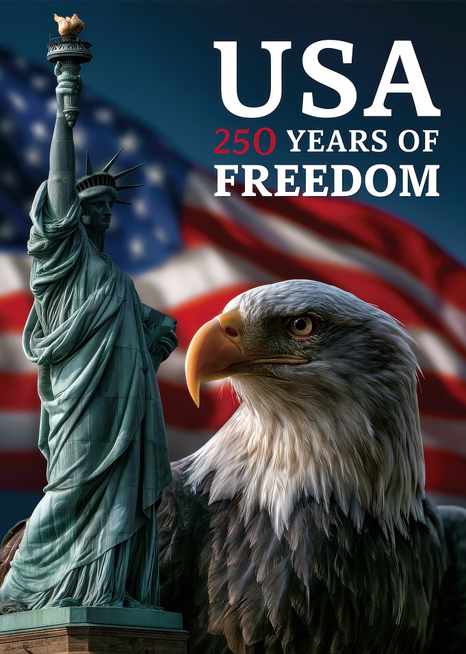 USA 250 Years of Freedom Eagle Statue of Liberty