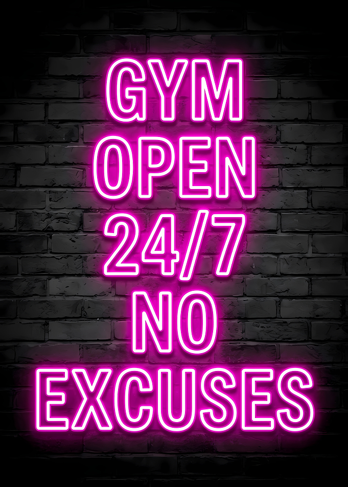 Gym Open 24/7 Neon Sign