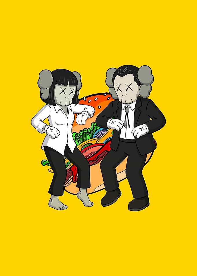 KAWS figures dancing