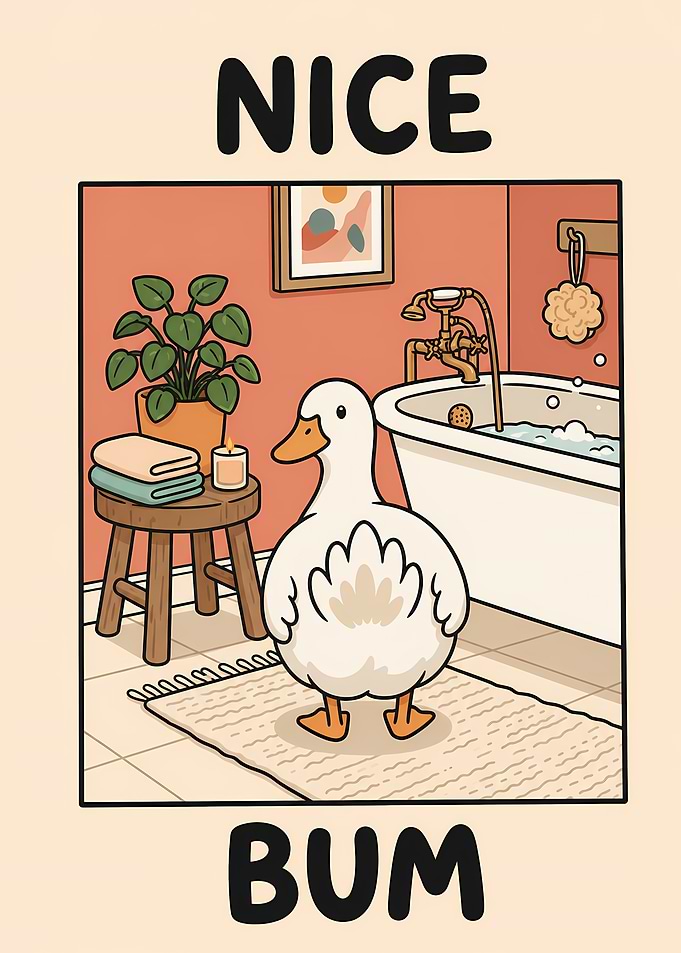 Funny Duck in Bathroom