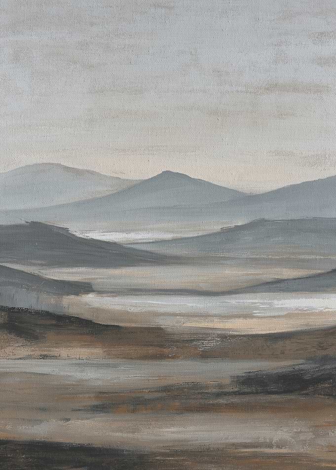 Misty Mountain Landscape Painting