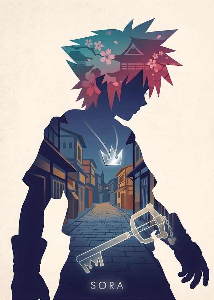 Sora Kingdom Hearts Silhouette Art