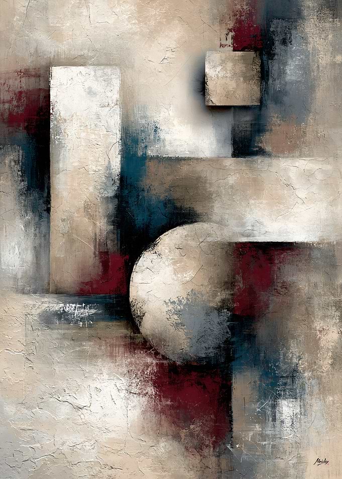 Wabi-Sabi Abstract Modernism No. 15 – Celestial Balance Wall Art
