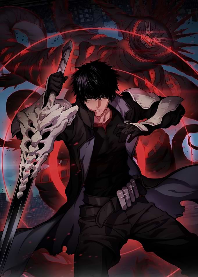 warrior with demonic monster
