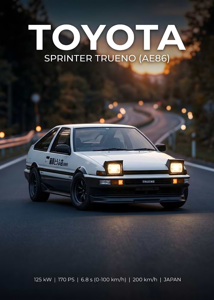 Toyota Sprinter Trueno AE86 Poster