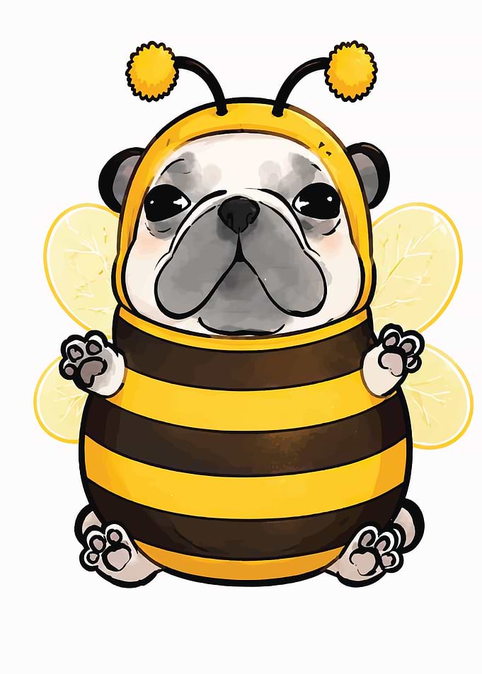 Cute Pug Dressed as a Bee