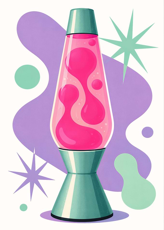 `Dopamine Retro Lava Lamp with Abstract Shapes