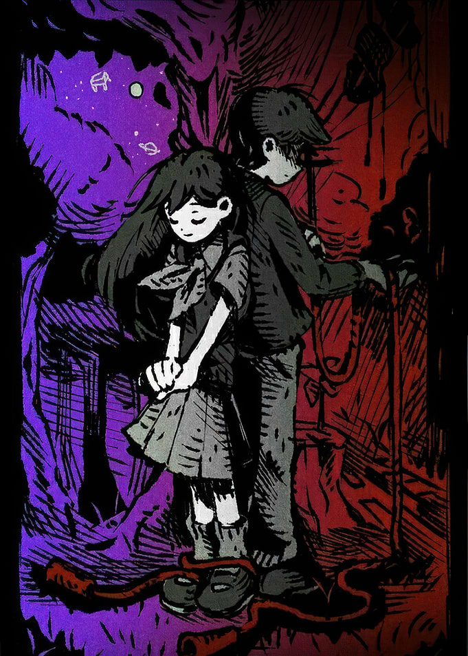 Omori Characters with Dark Background