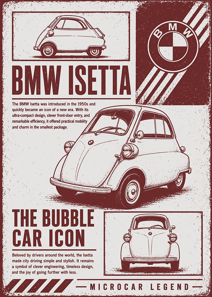 BMW Isetta Microcar Legend Poster