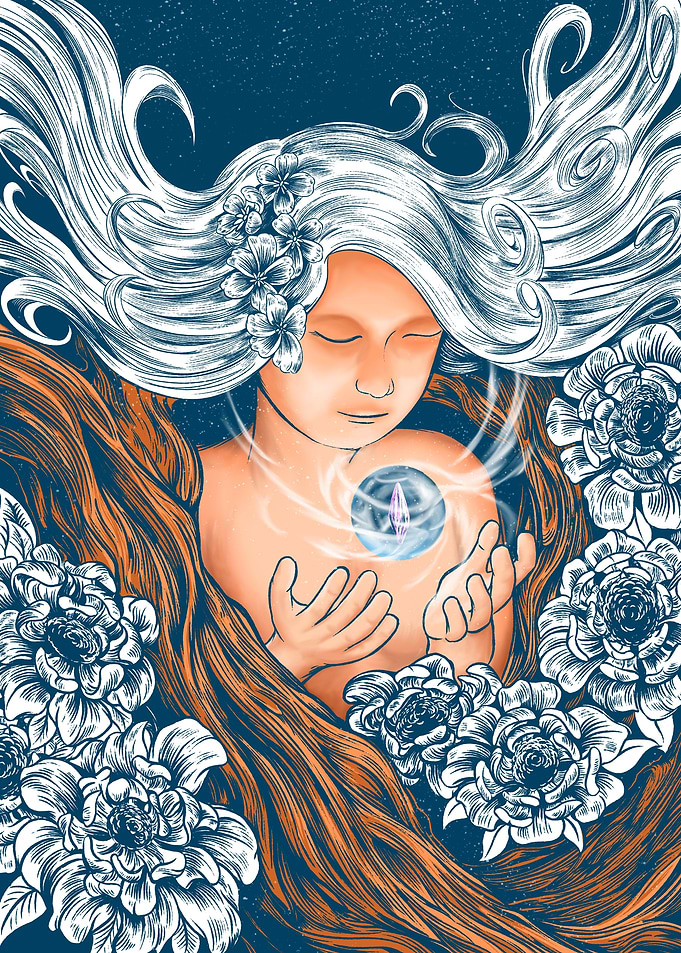 Mystical Woman with Crystal