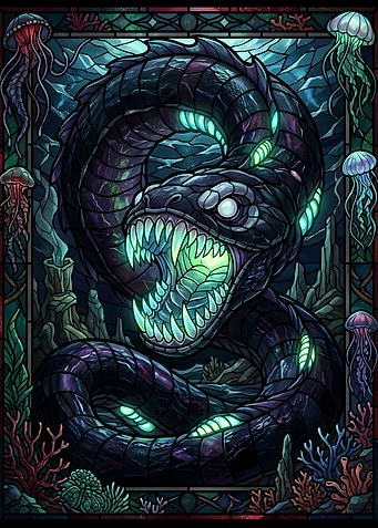 Stained Glass Sea Serpent