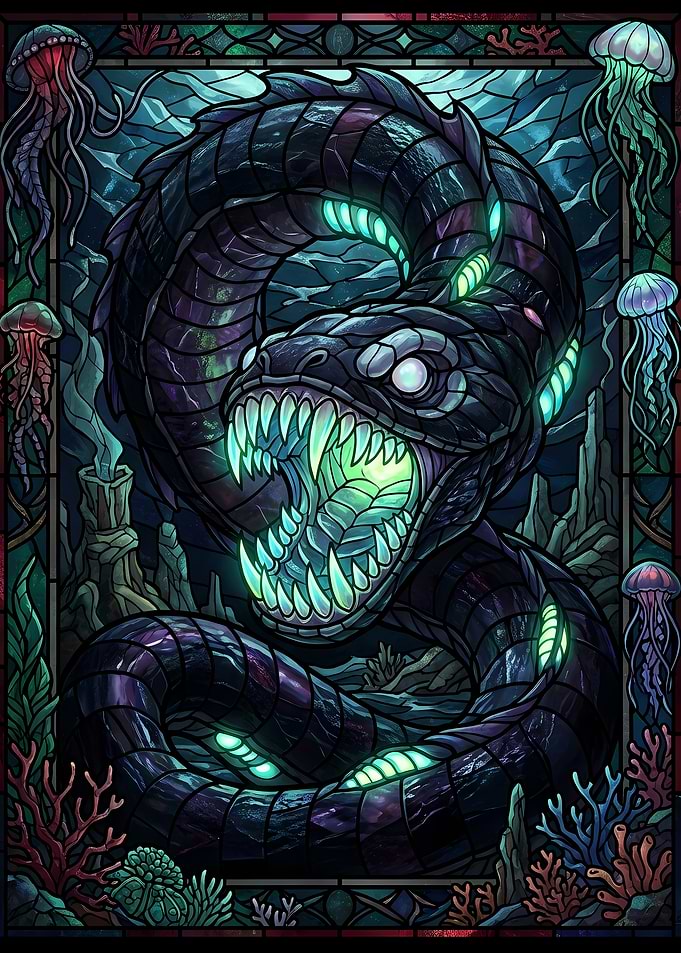 Stained Glass Sea Serpent
