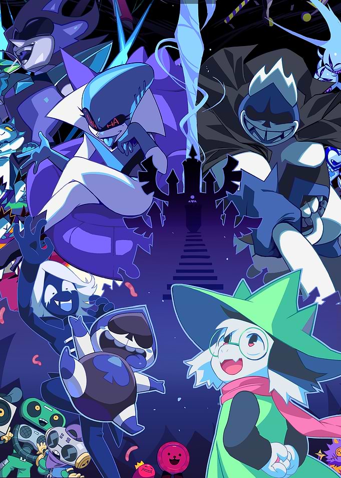 Deltarune Characters in Dark Castle Setting