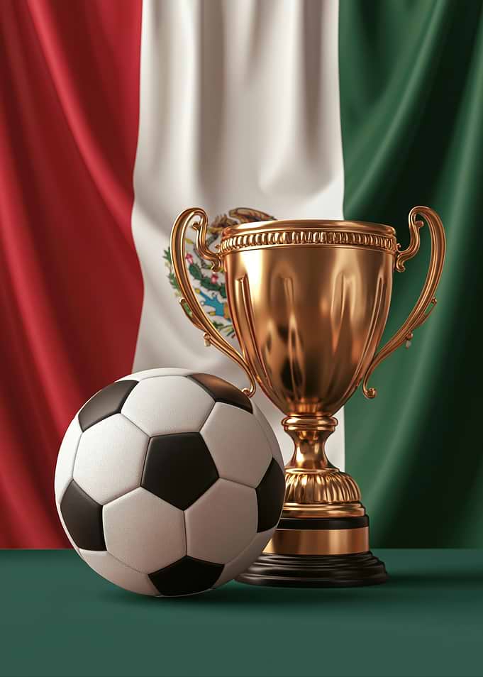 Mexican Soccer Trophy and Ball