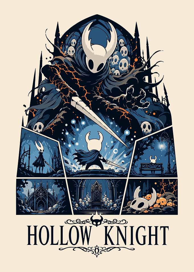 Hollow Knight Pixel Art Poster