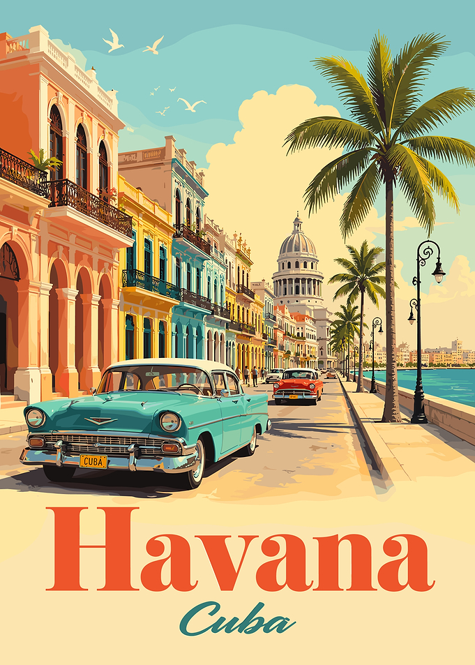 Havana Cuba Vintage Travel Poster