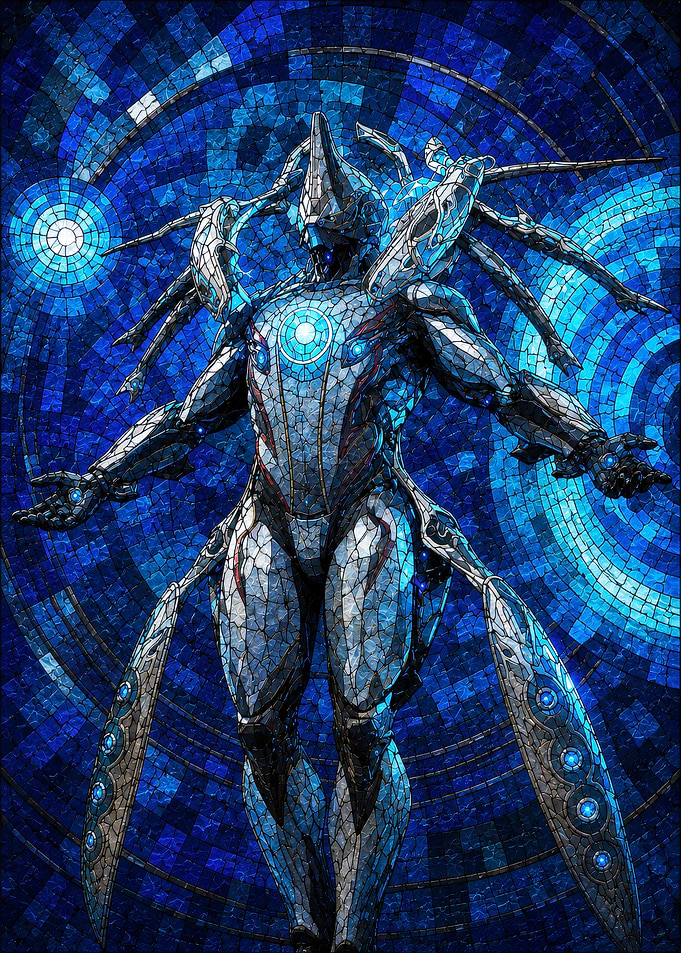 Futuristic Warrior Mosaic