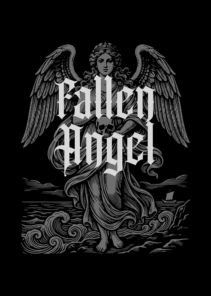 Fallen Angel with Skull