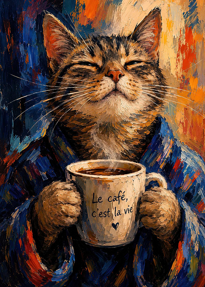 Cat Morning Coffee