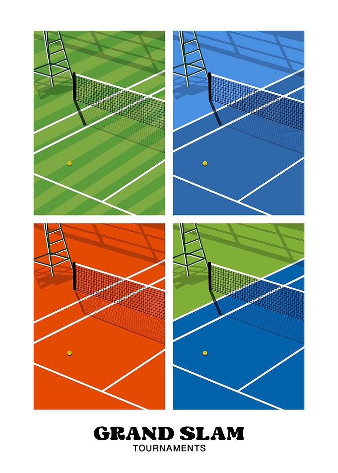 Grand Slam Tennis Tournaments Poster