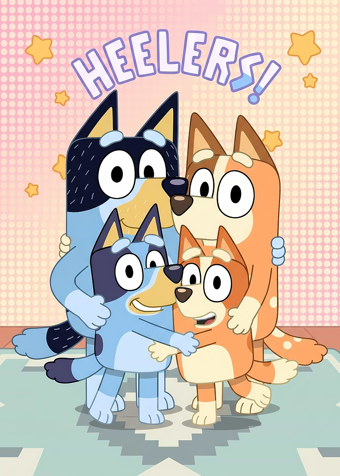 Bluey Heeler Family Hug