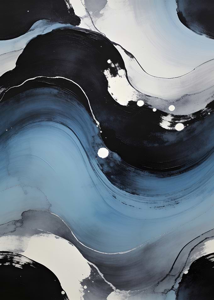 Abstract Blue and Black Swirls