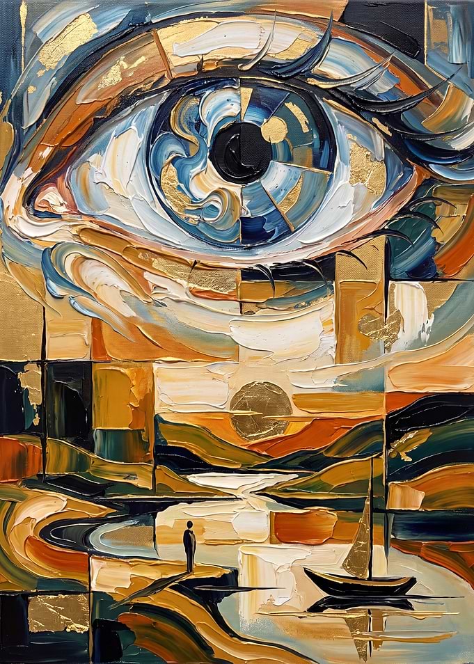 Abstract Eye Overlooking a Landscape