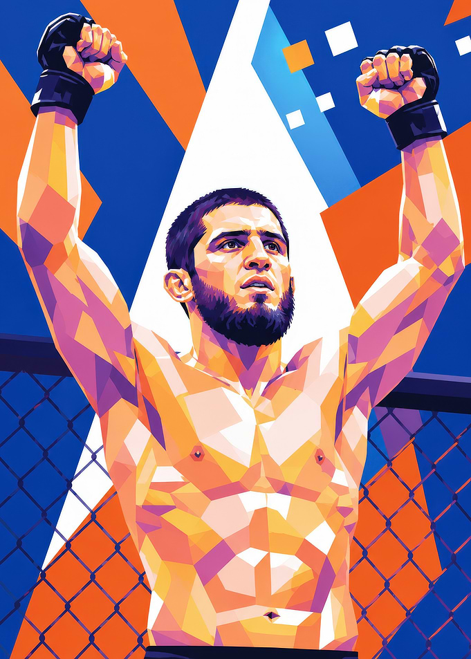 Fighter with Arms Raised