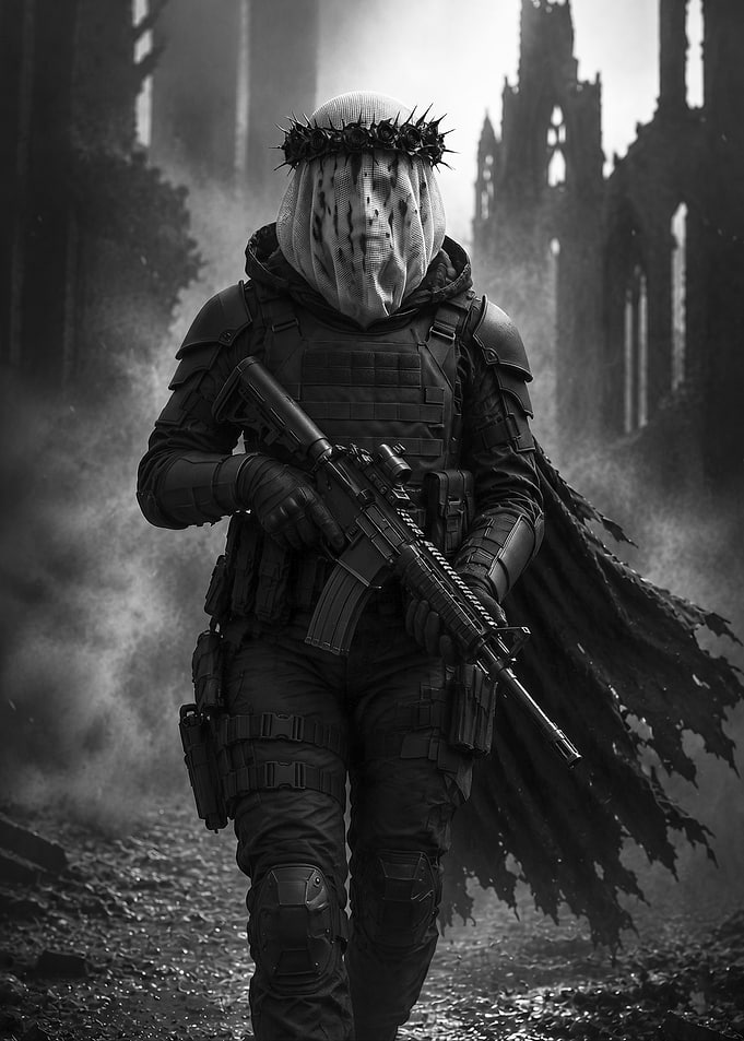 Veiled Warrior Dark Fantasy Tactical Elite Soldier