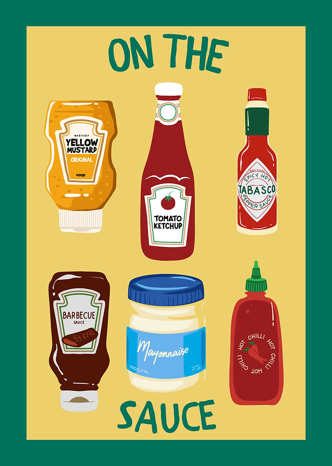 On The Sauce Condiment Illustration