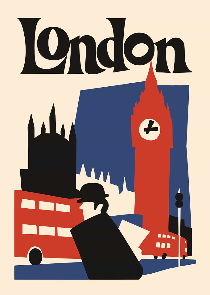 Vintage Style London Travel Poster