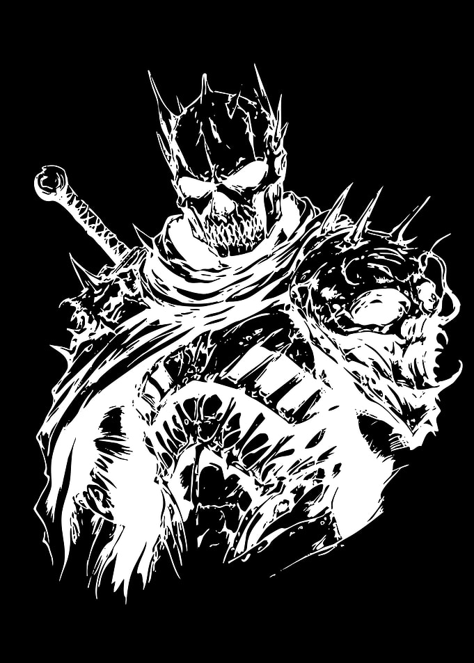 Dark Fantasy Warrior Skull