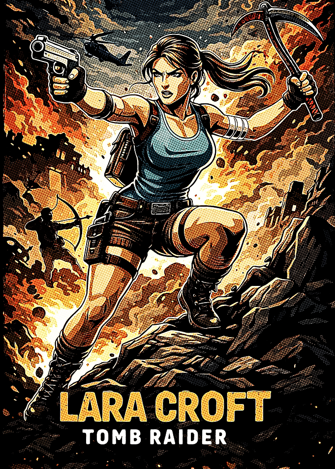 Lara Croft Tomb Raider Action Poster