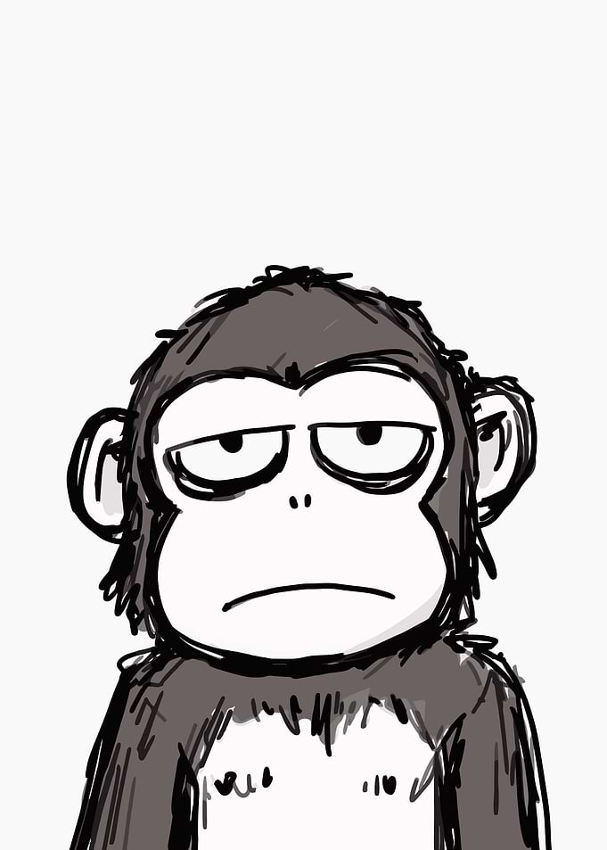 Sad Monkey Cartoon