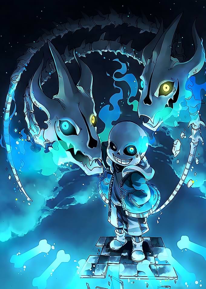 Sans Undertale with Blue Bone Attacks