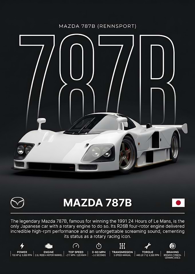 Mazda 787B Rennsport Racing Poster