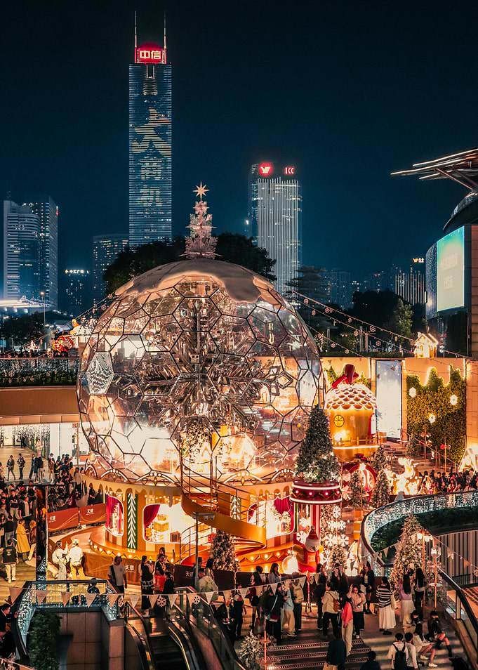 Christmas Market in Guangzhou at Night